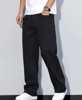 men classic baggy fit jeans black