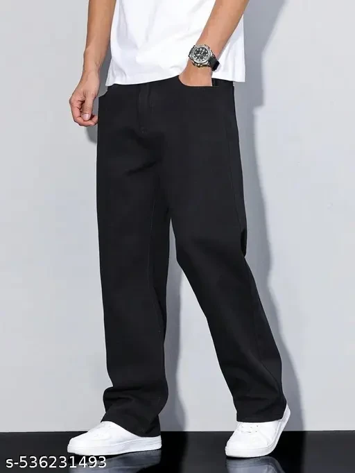 men classic baggy fit jeans black