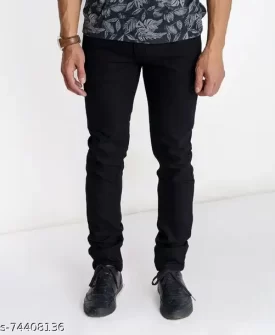 alpha trion jet black men's jeans