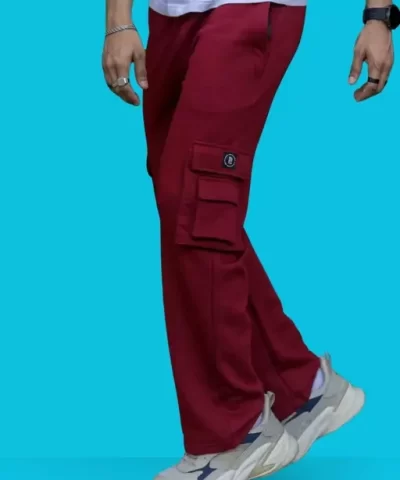 Maniac Men’s Solid Jogger Pants Maroon Trousers