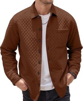 mens shacket long sleeve shirt jacket with pockets lightweight