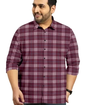 mens wear big size casual polycotton chex shirt