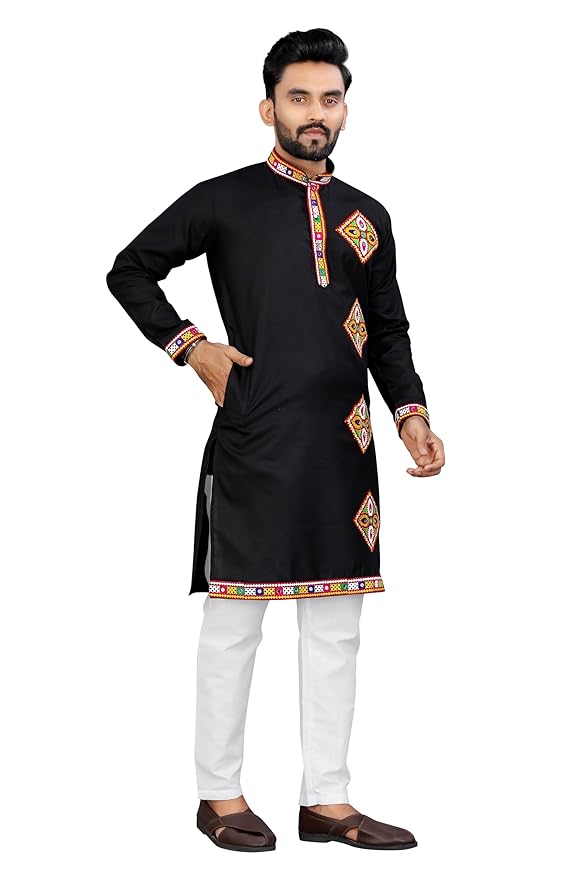 Trustous Men's Ethnic Charm Kurta Pyjama Set | Navratri Festivities - Image 2