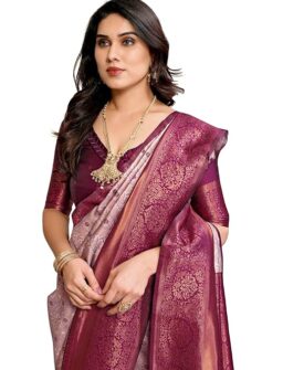 Fashion Women's Kanjivaram Soft Silk Banarasi Sarees With Blouse Piece For Women