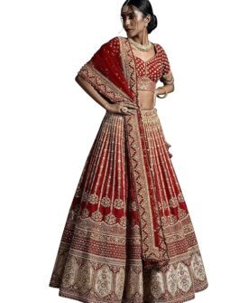 TRENDMALLS Women's Satin Embroidery Sequence Work Lehenga Choli Set with Dupatta For Women SemiS