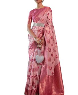 Womens Kanjivaram Banarasi Silk Saree Patola saree with Unstitched blouse piece