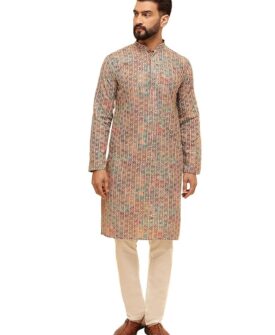 KRAFT INDIA Men Cotton Striped Kurta Pyjama Set