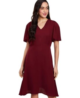 symbol premium women's fit & flare dress (below knee length | stylish)