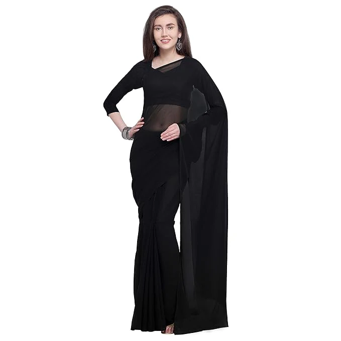 Sarees Georgette with Blouse Piece Saree - Image 2