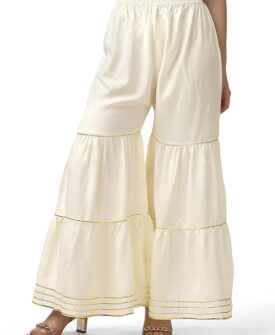 Mehrang Super Soft Cotton Sharara with Lace Work in 10 Attractive Colors for Women's and Girl
