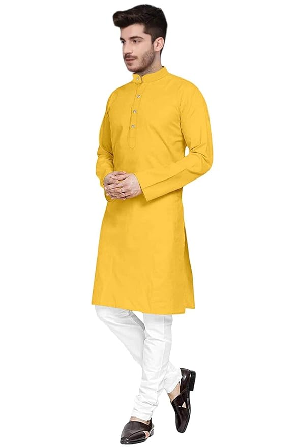 trustous Mens straigth Kurta Pyjama Set Combo in 100% Cotton with 16 Colour Option and Size are XS t - Image 2
