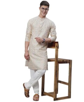 SOJANYA (Since 1958 Men’s Silk Blend Kurta Pyjama Set | Multi Embroidered Traditional Ethnic Wear fo