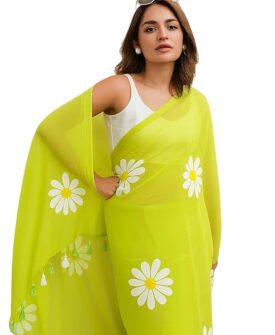 Organza Daisy Print Saree