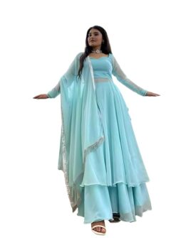 Women's Georgette Kurti Sharara and Dupatta Set