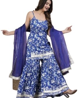 SUYASAM CREATION Women Design Peplum Top and Sharara