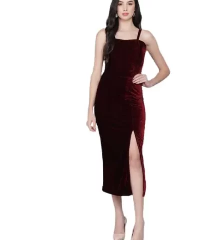 Women’s Velvet Bodycon Maxi Party Dress