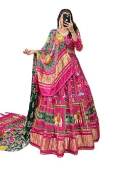 Women's Navratri Collection Lehenga Choli Dola Silk With Gaji Silk Dupatta