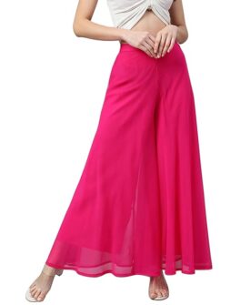 RATAN Women’s Georgette Flared Freesize Sharara Palazzo Pant (One Size)
