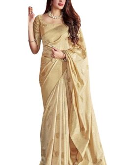 Open image in full screen Women's Kanjivaram Pure Soft Silk Saree For Women Pure Golden Zari Wit