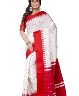 Handloom Handblock Printed Tussar Saree