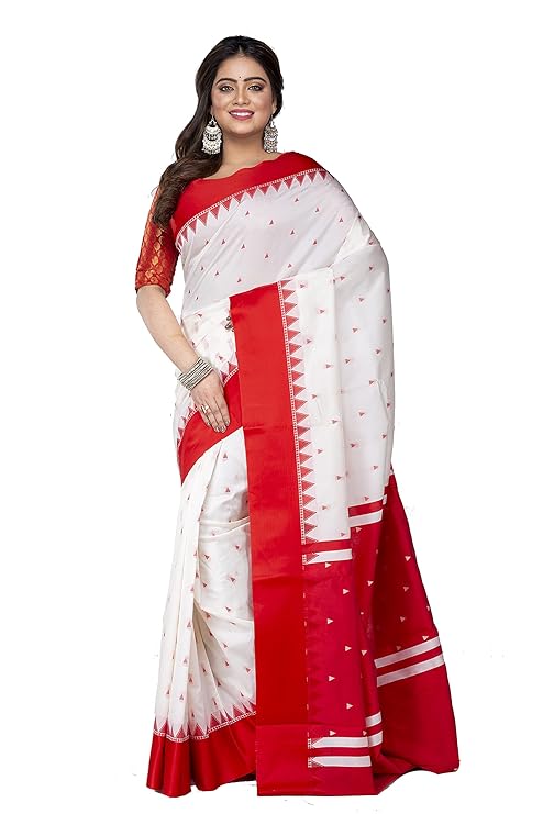 Handloom Handblock Printed Tussar Saree